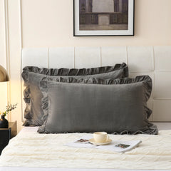 grey velvet pillowcase king