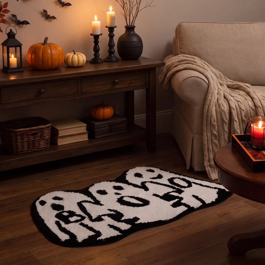 happy haunting rug boo crew living room beige sofa accent decor