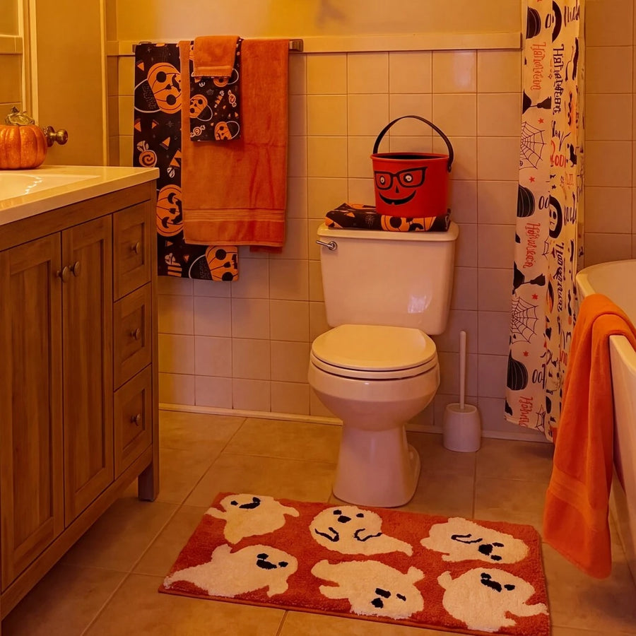 happy haunting rug happy ghosts halloween bathroom decor