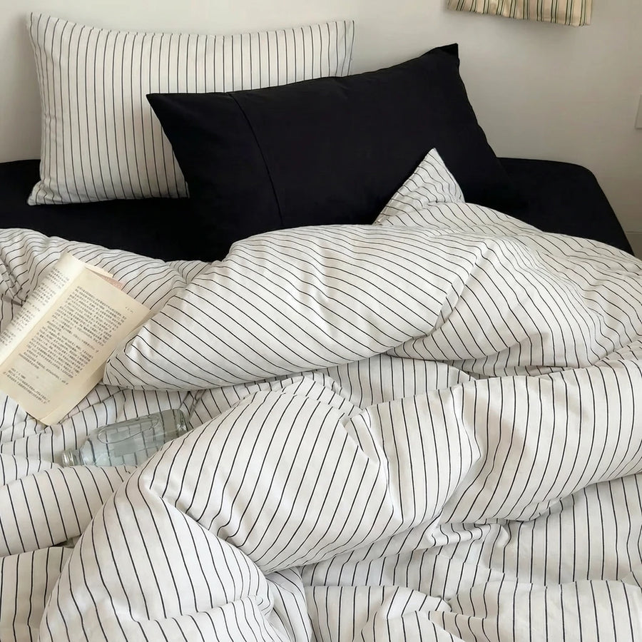 ink pin stripe monochrome pillow shams classic