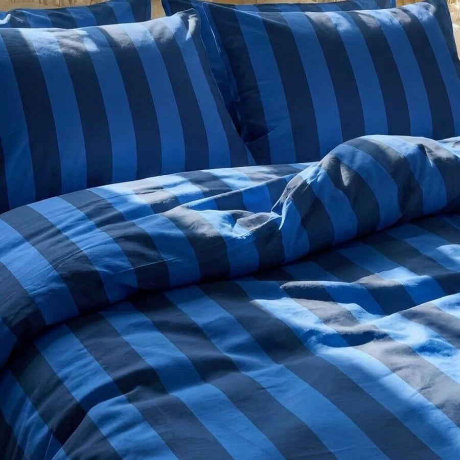 jersylinen sanctuary stripe duvet cover deep navy rugby stripe