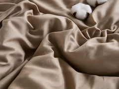 Khaki fabric texture close-up with cotton details