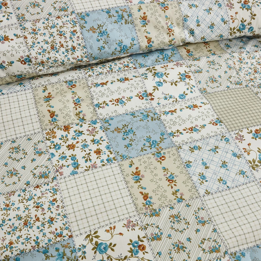 luxury artisanal patchwork bed cover modern farmhouse interior