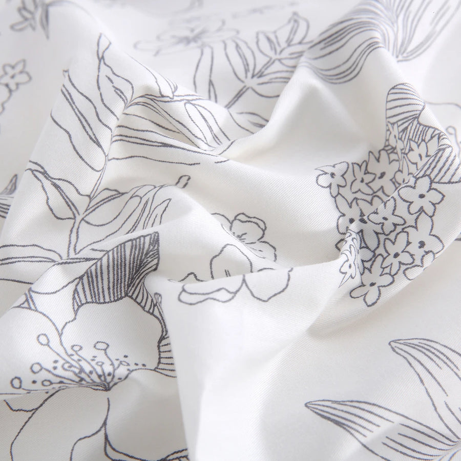 matching charcoal leaf pillow shams breathable cotton shams