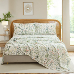 straight centered meadow floral duvet