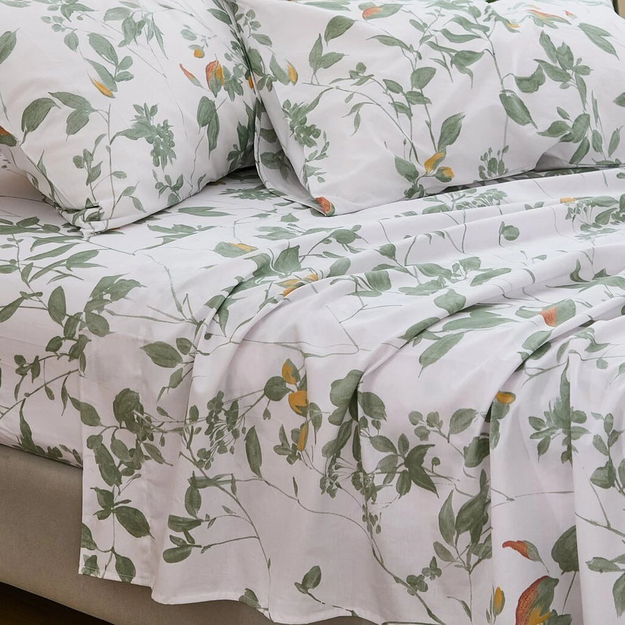 meadow sage bloom fitted sheet breathable cotton texture