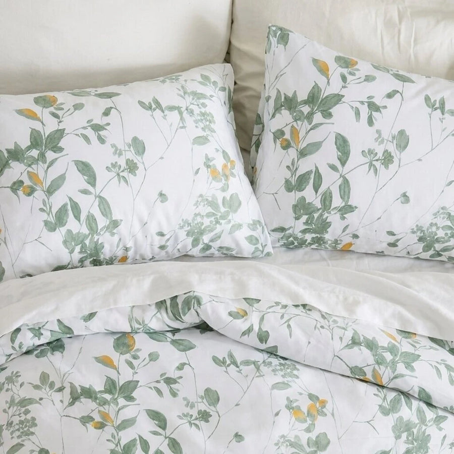 meadow sage bloom pillow shams white clean aesthetic