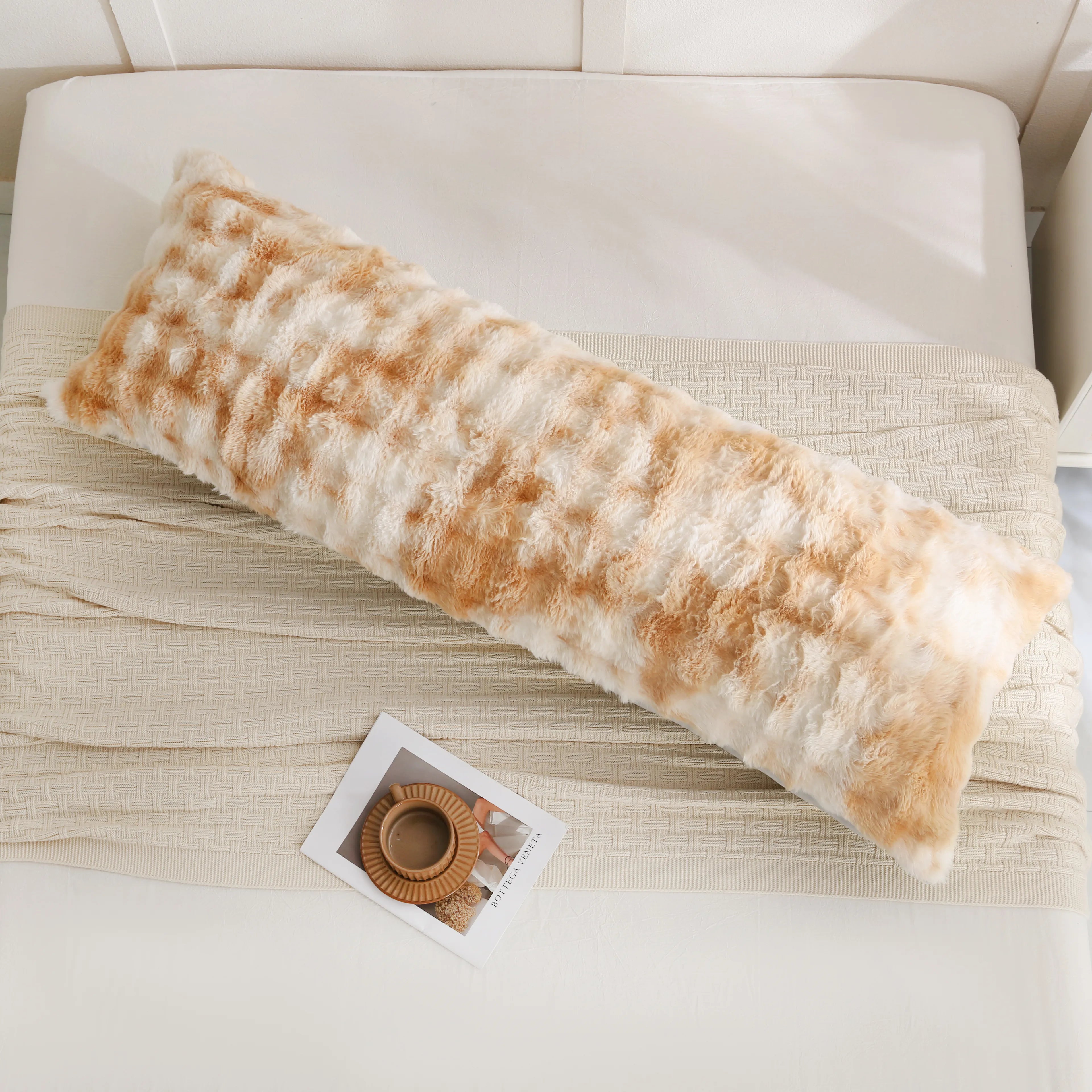milk brown rabbit velvet long pillowcase king