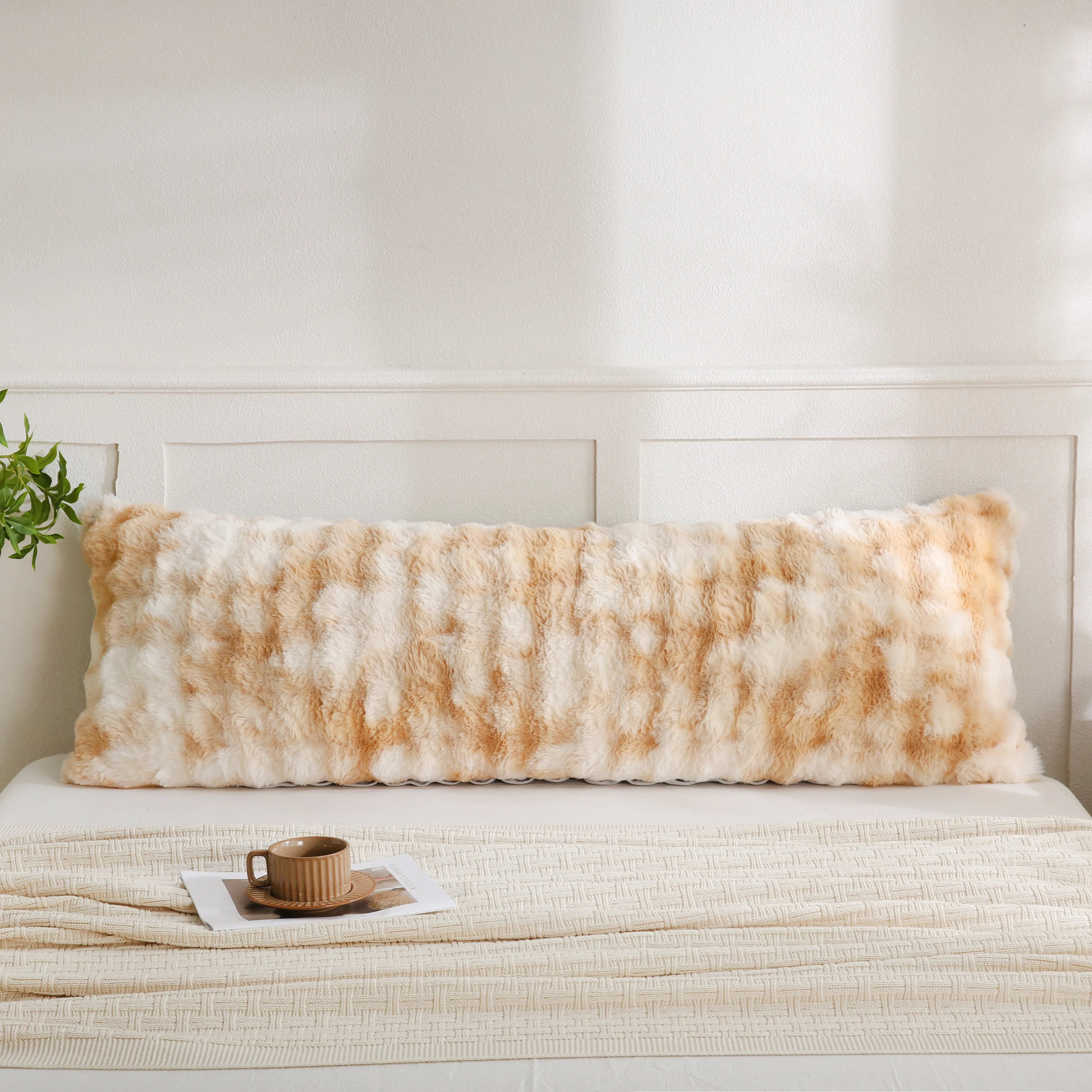 milk brown rabbit velvet pillowcase