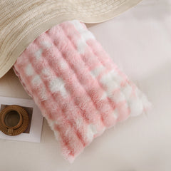 milk pink rabbit velvet long pillowcase standard
