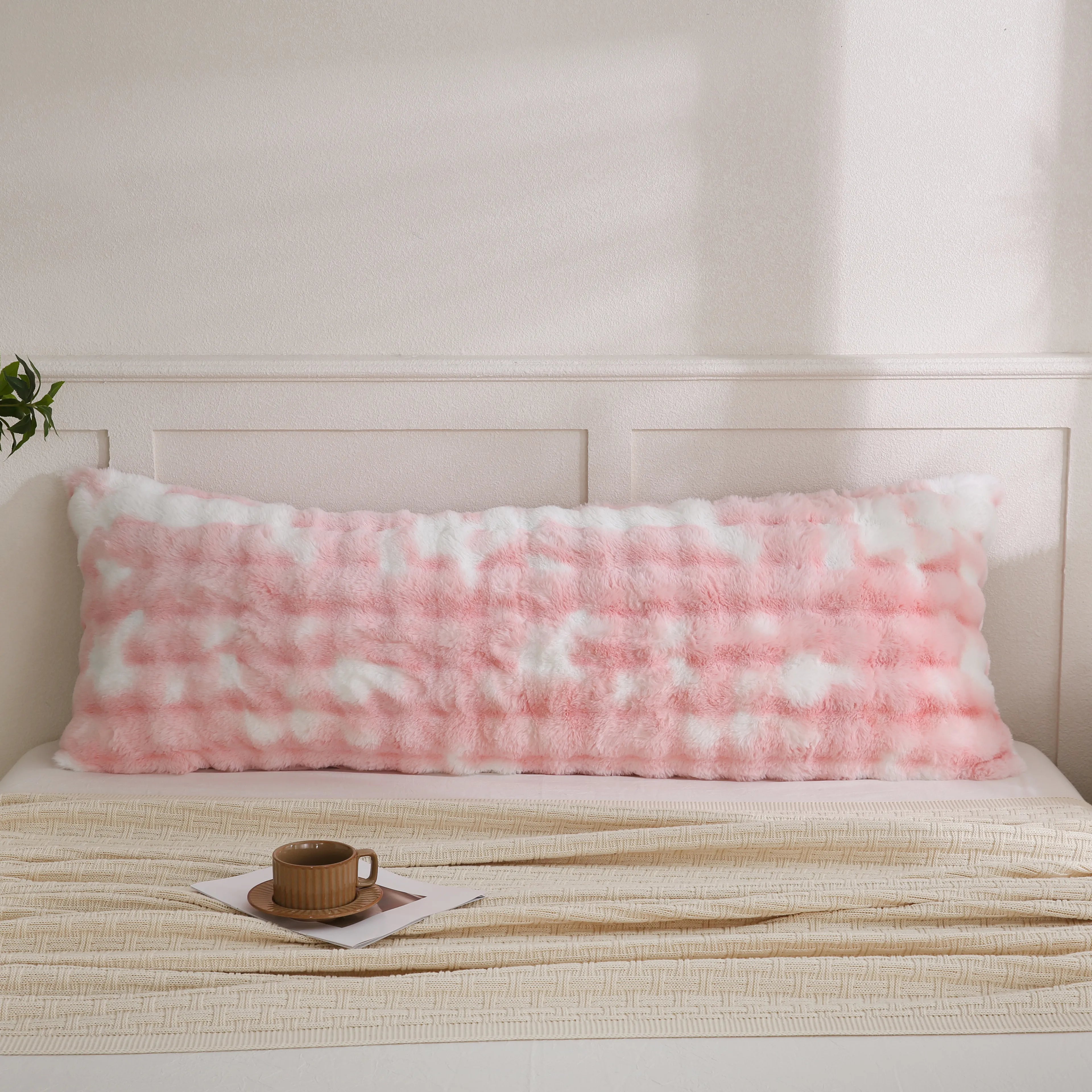 milk pink rabbit velvet long pillowcases