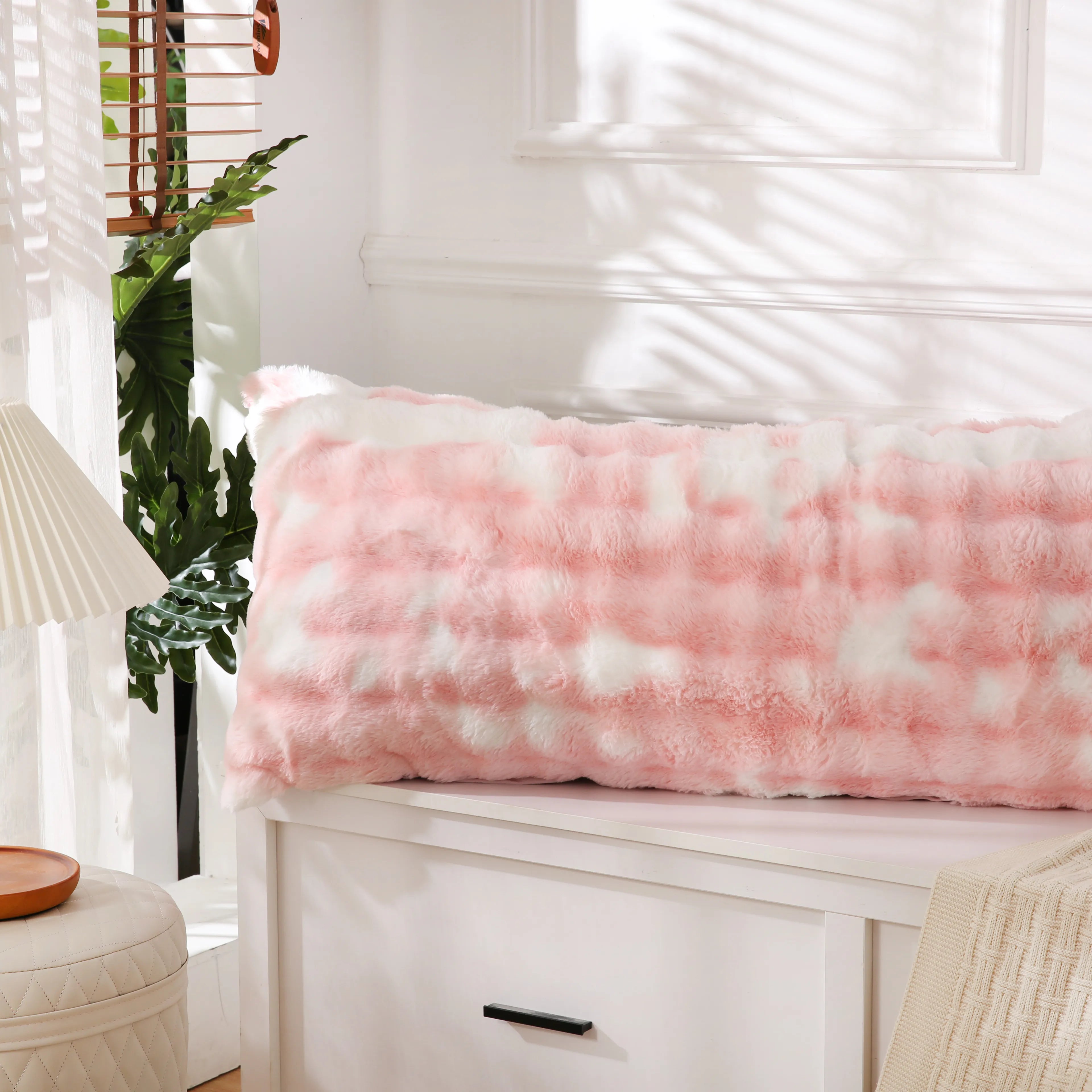 milk pink rabbit velvet pillowcase standard