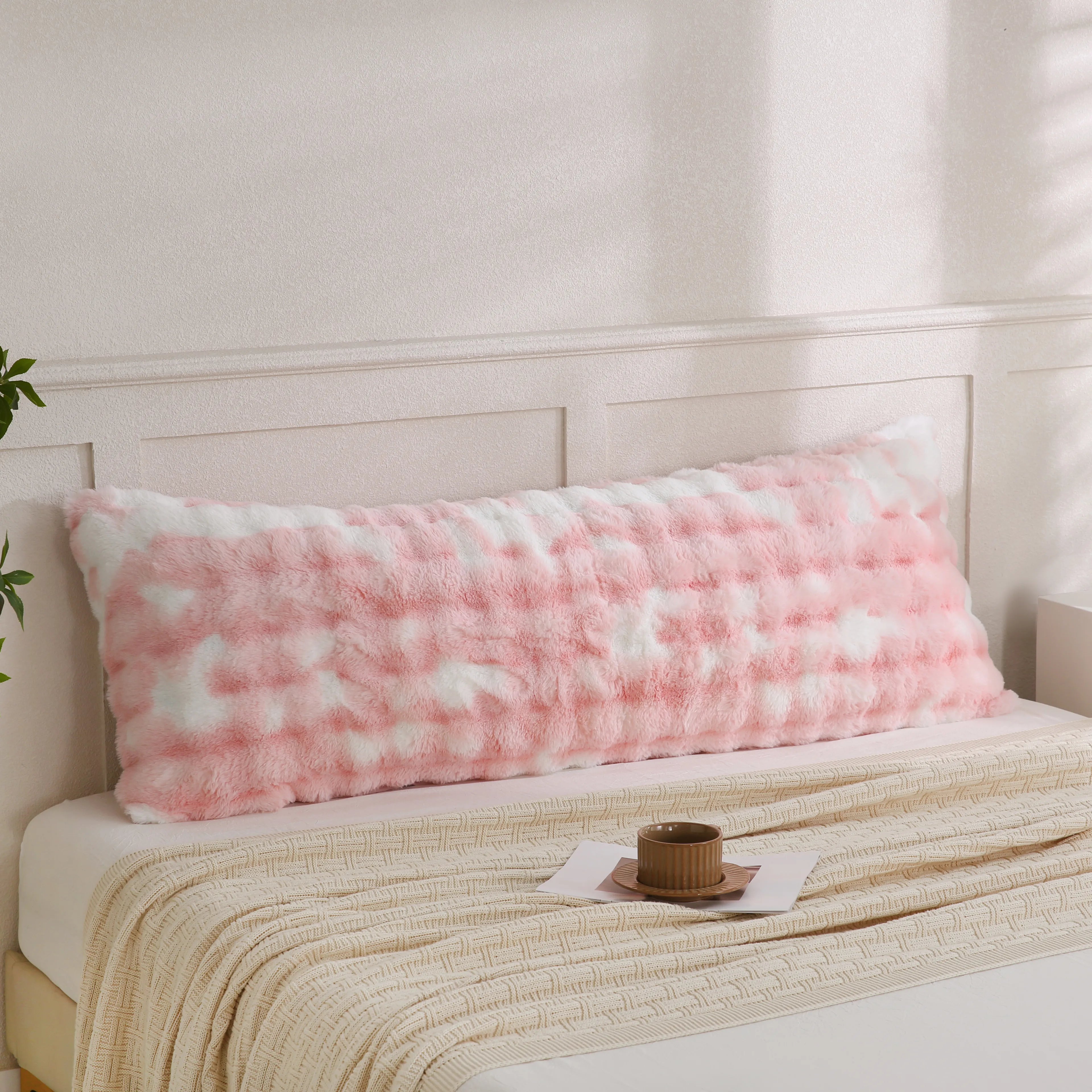 milk pink rabbit velvet pillowcase