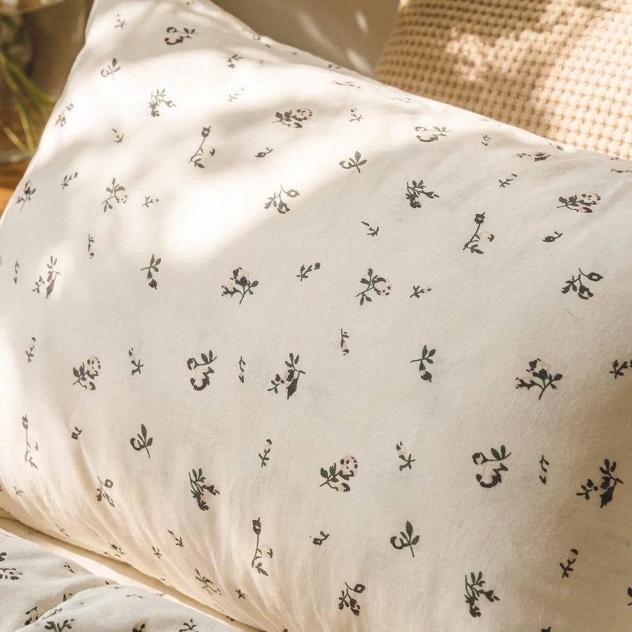 minimalist meadow sprig comforter set cream floral bedding main