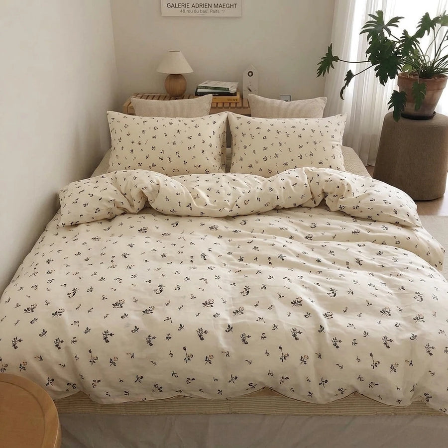 minimalist meadow sprig floral duvet cover bedroom