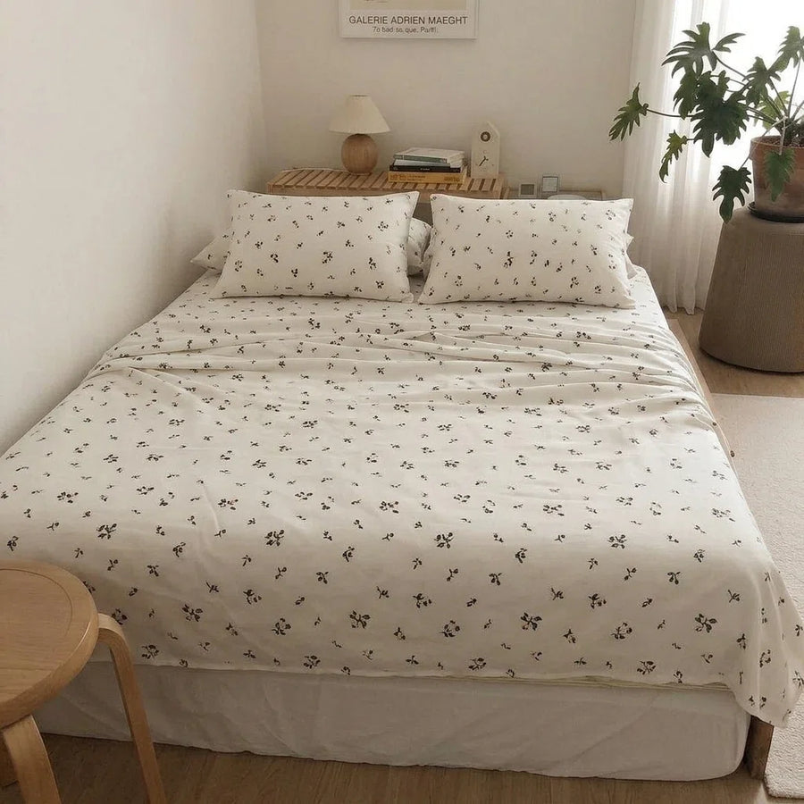 minimalist meadow sprig sheet set full bedding display