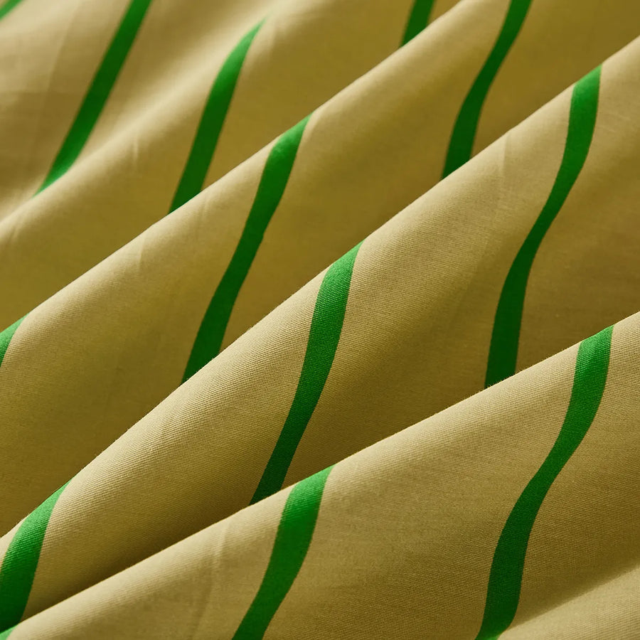 mint pin stripe duvet cover fold texture view