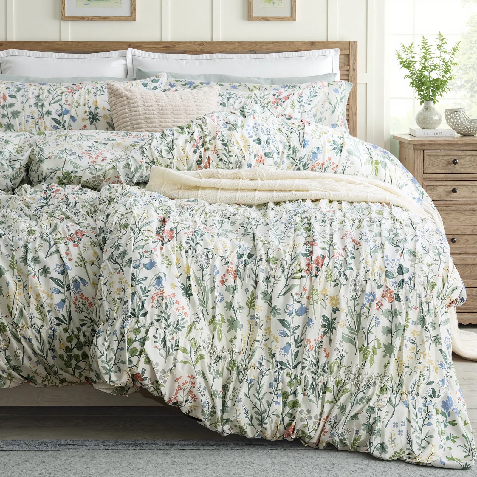 Multicolor floral cotton duvet set full display