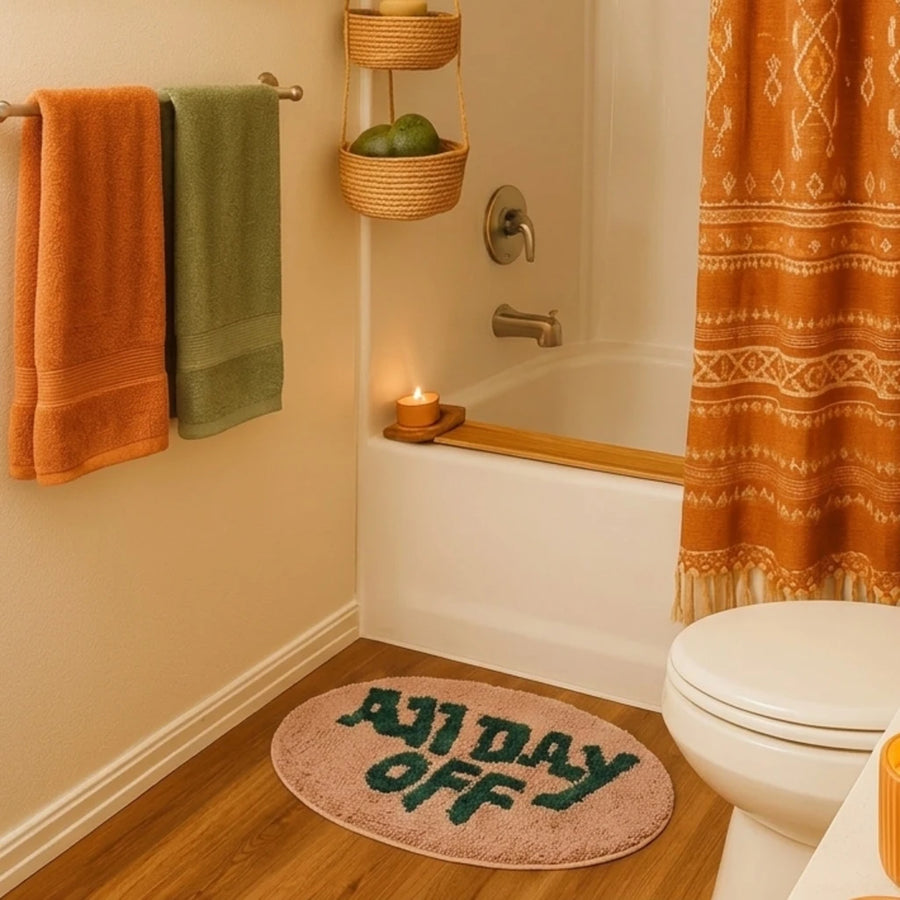 off duty rug latte pine bathroom mat stylin