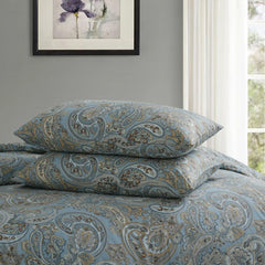 paisley blue bedding set