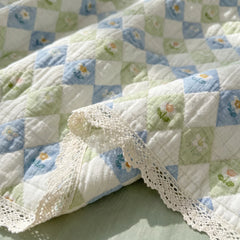pastoral cottage quilt lace closeup detail