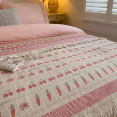 pastoral fringe cotton blanket sweet harvest setup