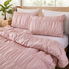 pink rope embroidered comforter set king