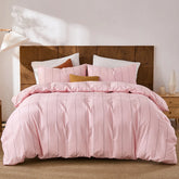 pink and black pinstripe comforter set king size