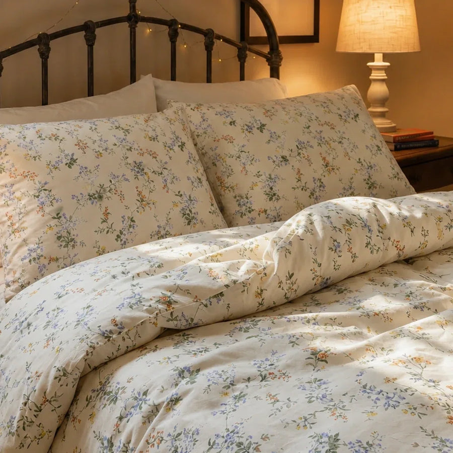 poetic meadow wildflower duvet cover set vintage ditsy floral bedding