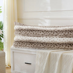 polka khaki rabbit velvet long pillowcase queen size