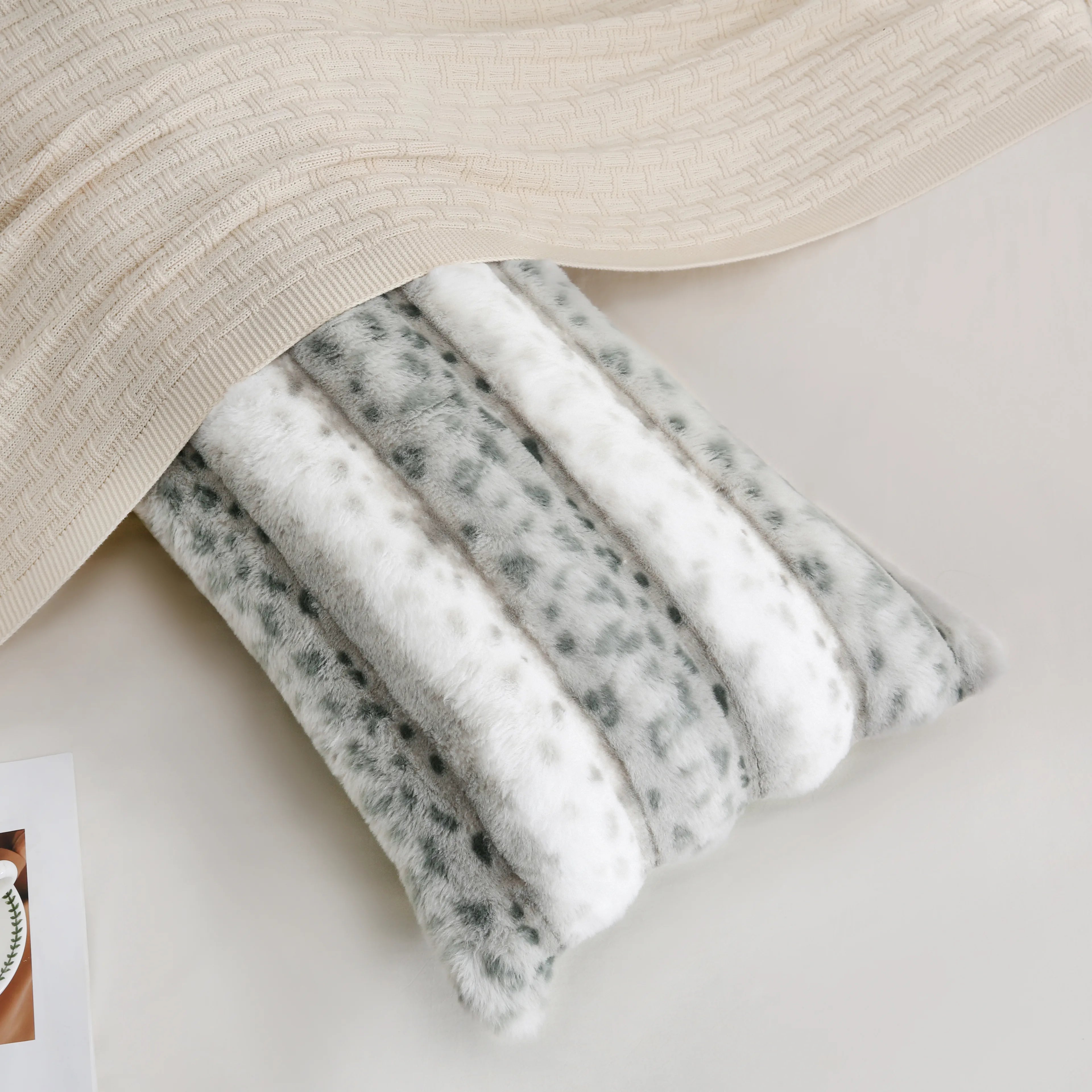 polka green rabbit velvet long pillowcase king