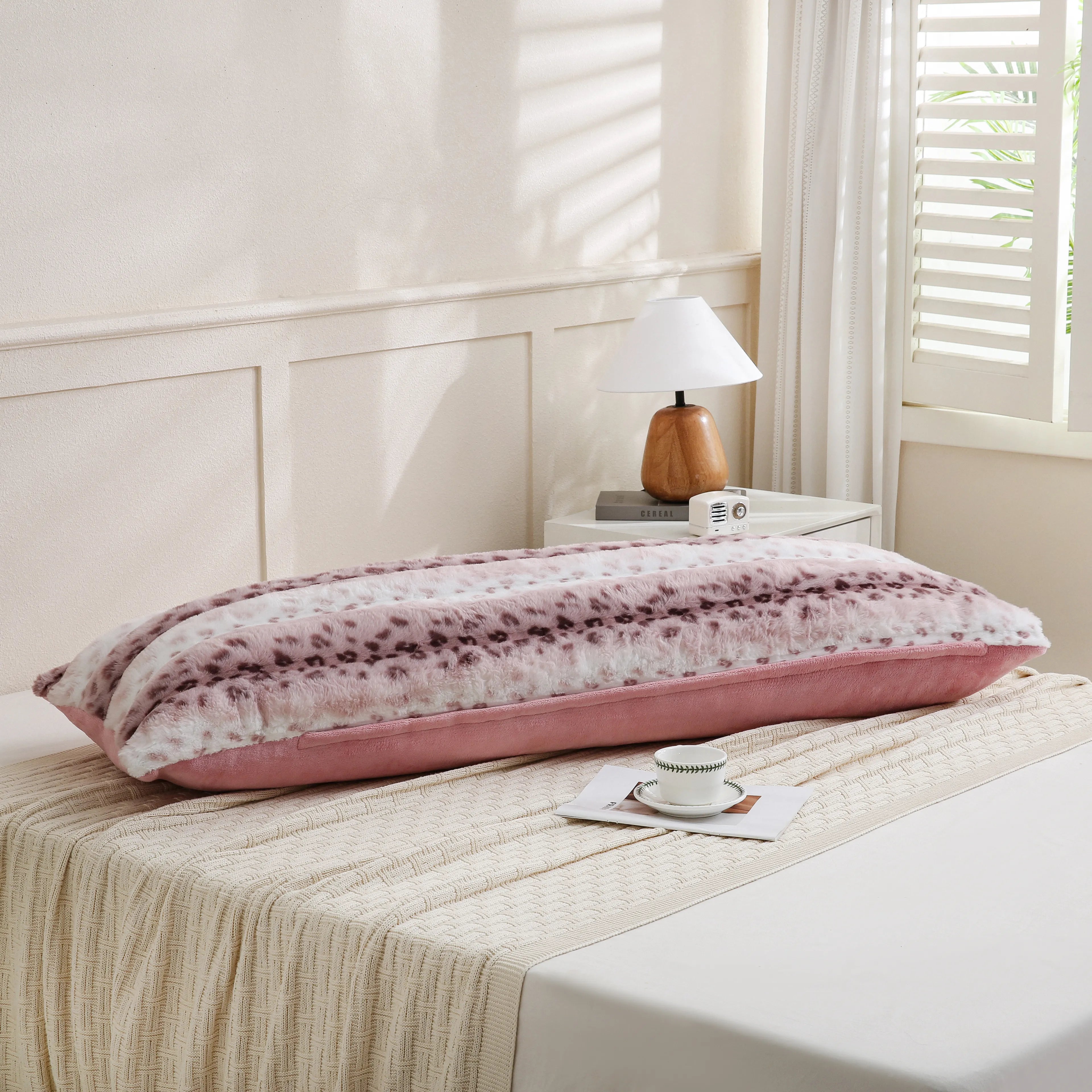 polka pink rabbit velvet long pillowcase king