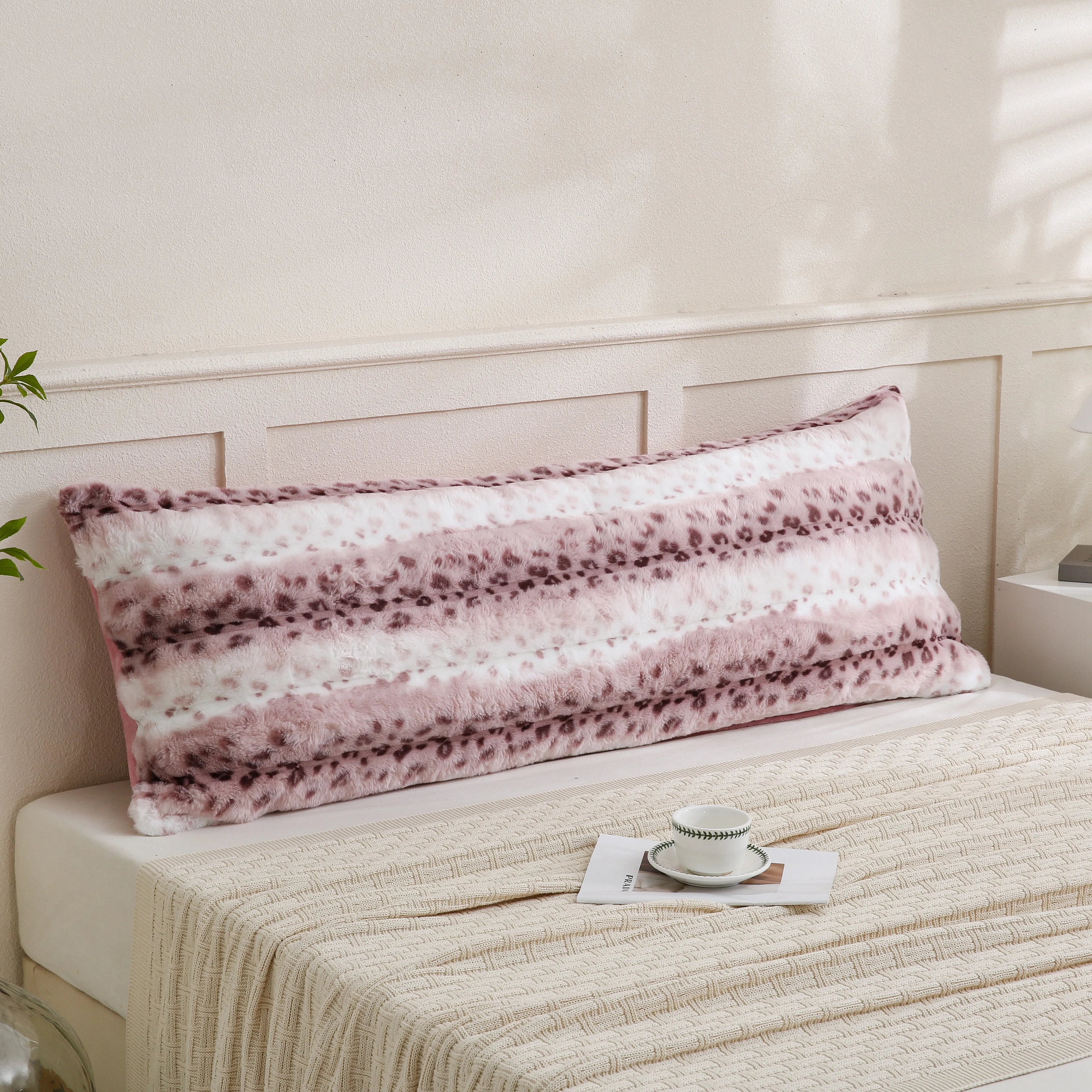 polka pink rabbit velvet pillowcase