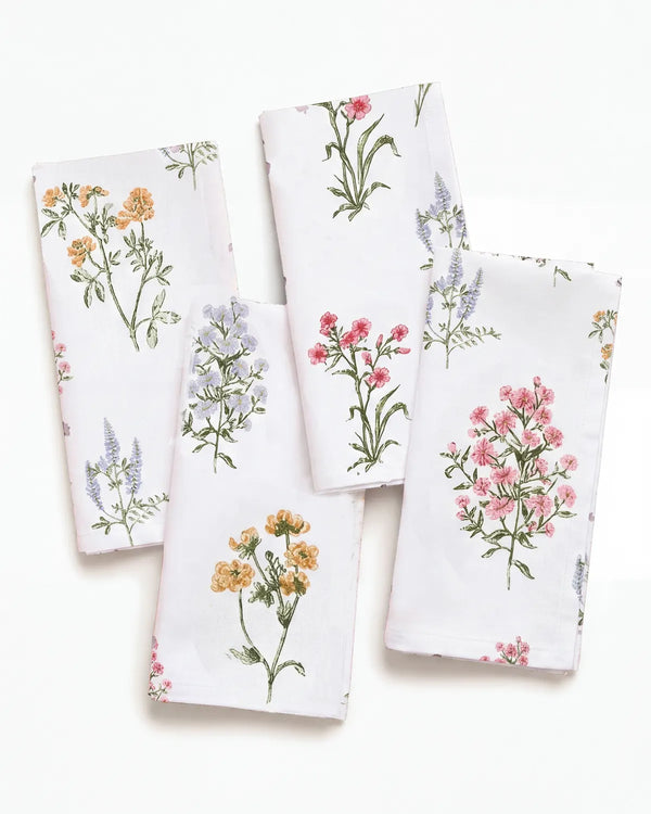 pressed botanical napkin set of 4 flat lay