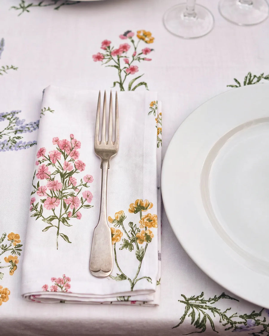 pressed botanical napkin set of 4 table setting for