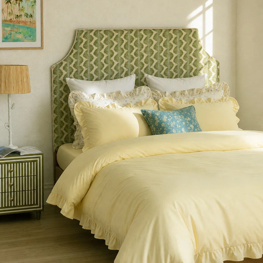 pure serenity yellow ruffle duvet cover set main