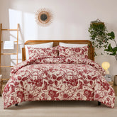 red and pink floral bedding sets queen size