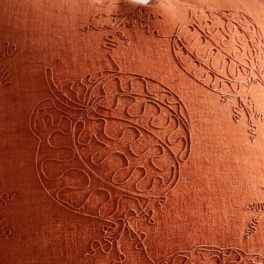 rope embroidery pumpkin throw pillow cover rust pumpkin tonal rope embroidery detail