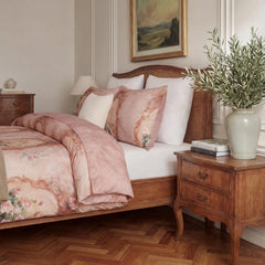 Close up detail of pink rose floral pattern