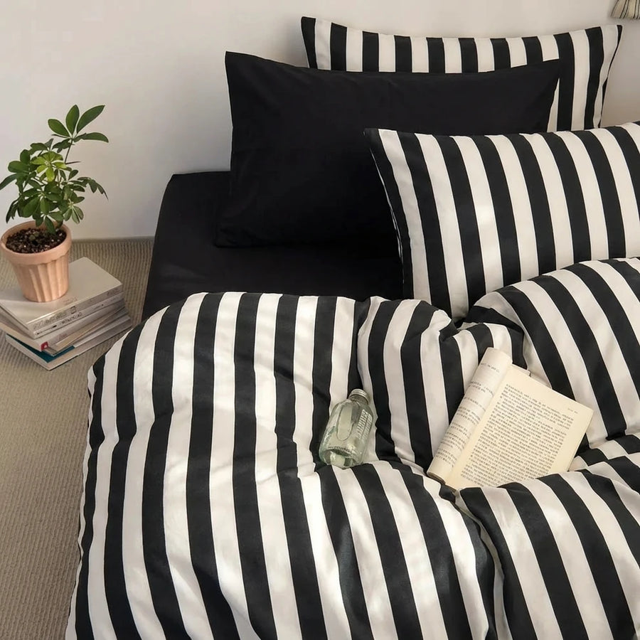 sanctuary classic stripe duvet cover set onyx stripe main
