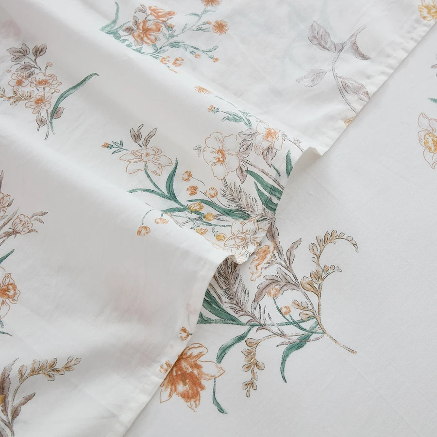 sanctuary meadow bloom floral fabric texture close up