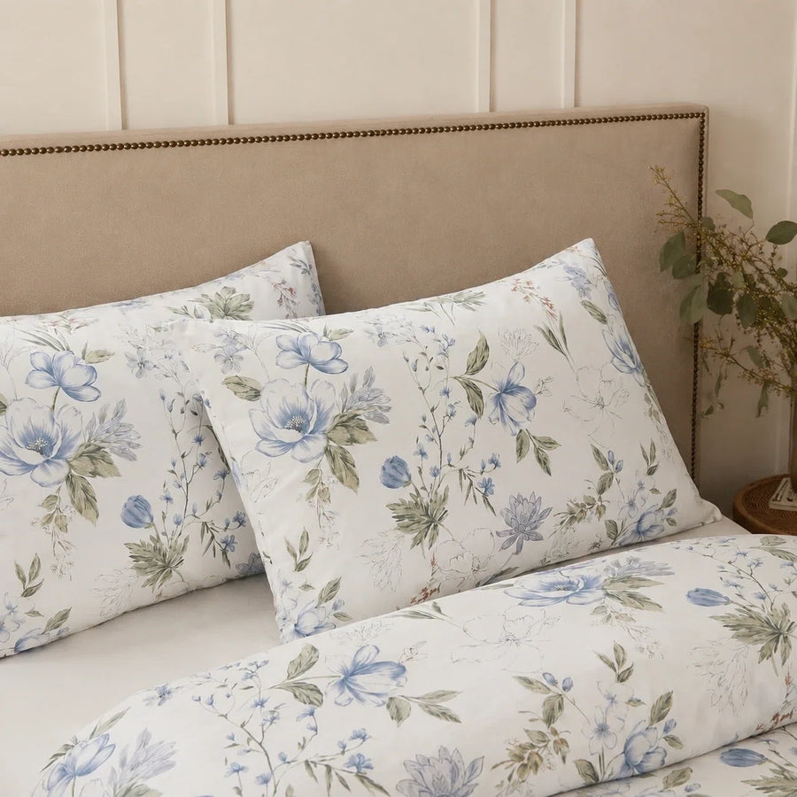 serene garden bloom blue floral body pillowcase styling