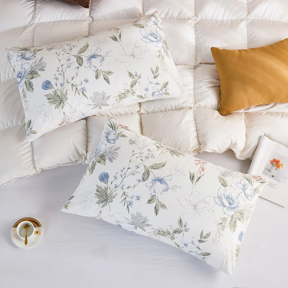 serene garden bloom floral pillowcase set elegant bedding