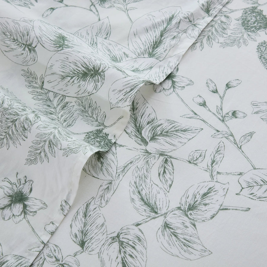 serene sage botanical fabric texture close up sketch print