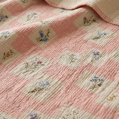 shabby chic patchwork cotton quilt blanket texture