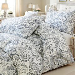 shabby silver paisley duvet fabric