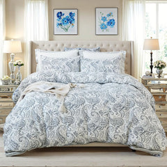 boho silver paisley duvet set