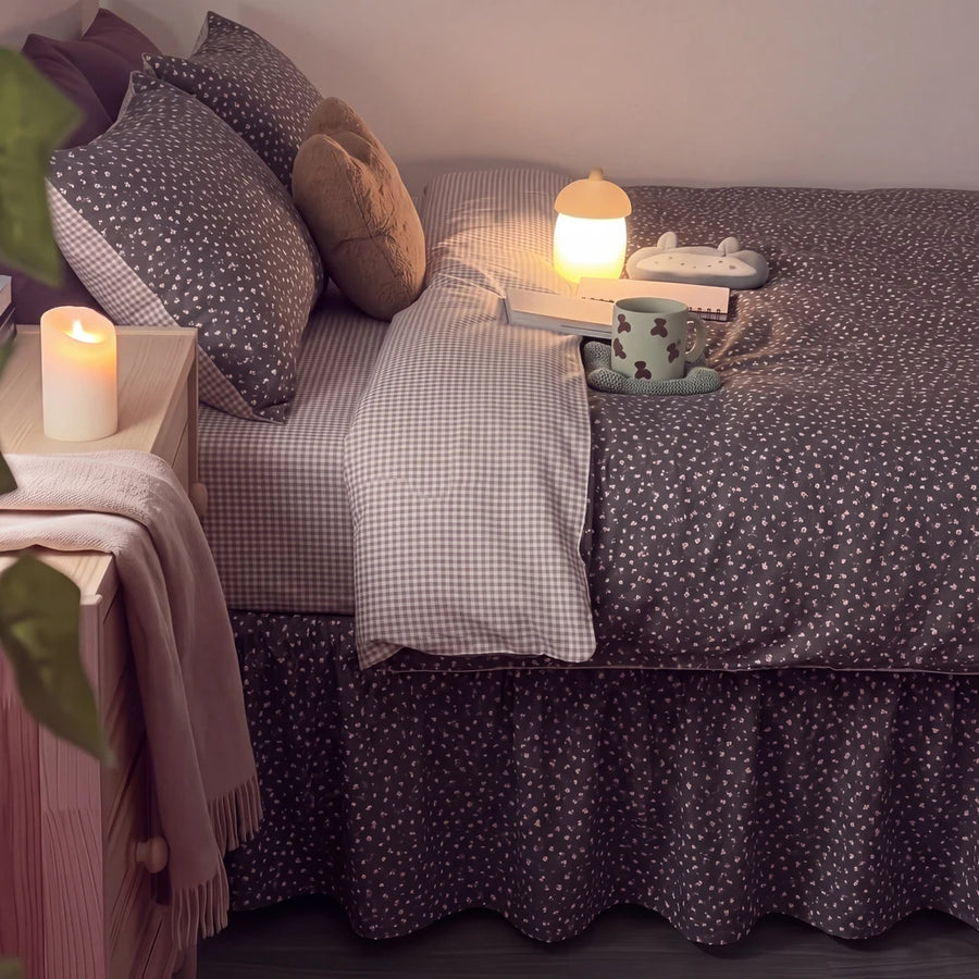 starlit bloom bed skirt charcoal cozy night bedroom decor