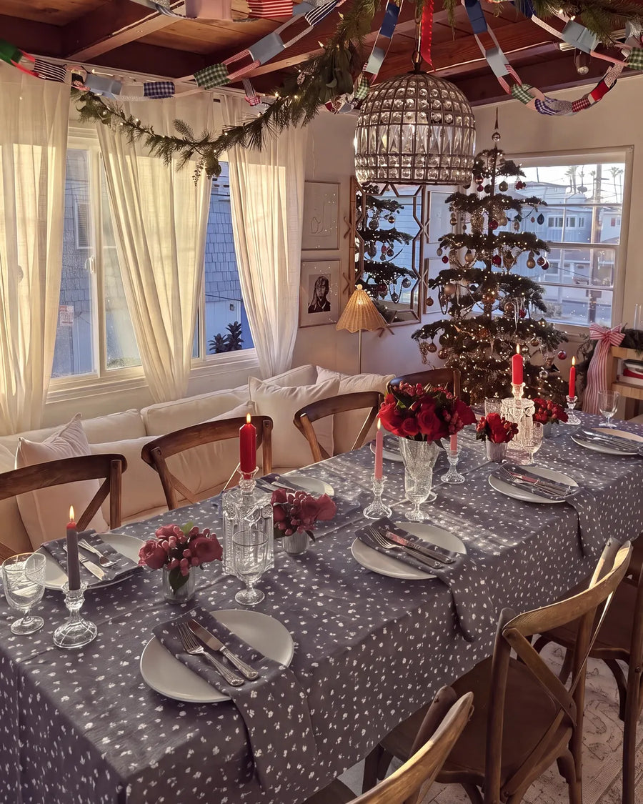 starlit bloom tablecloth holiday table setting