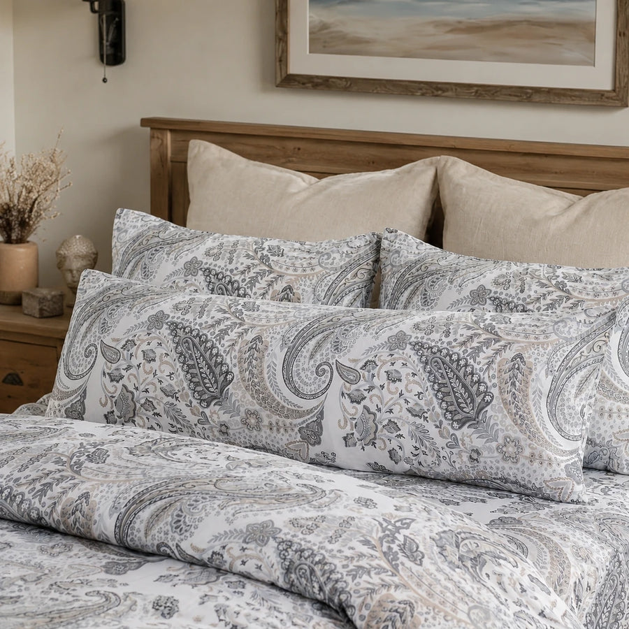 sterling heritage grey paisley body pillowcase styling
